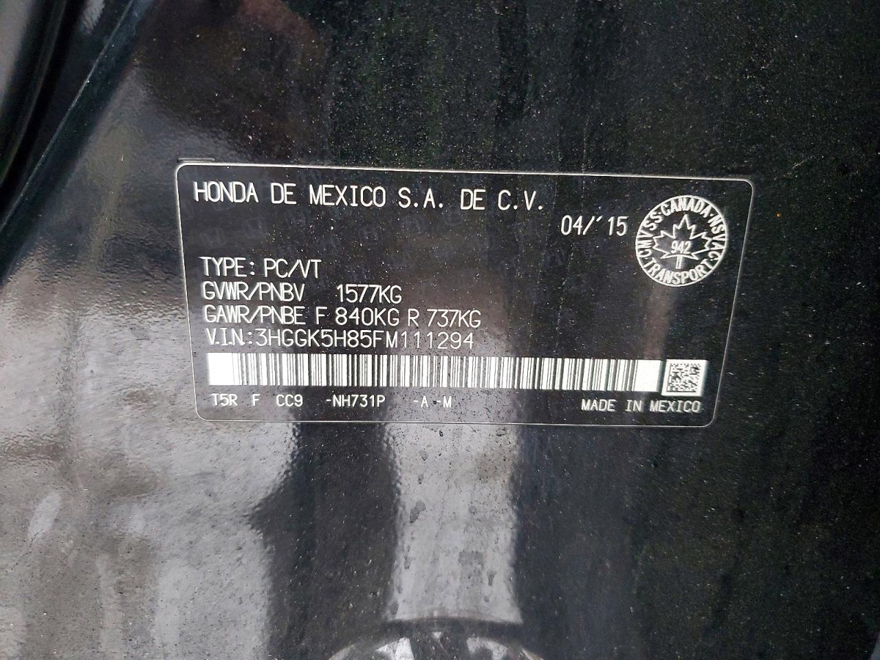 2015 HONDA FIT EX photo 12