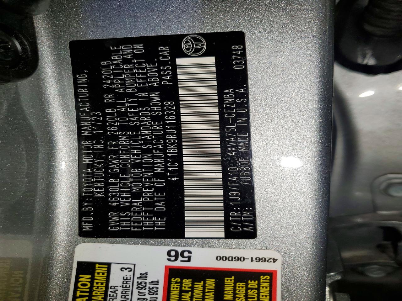 2024 TOYOTA CAMRY LE photo 13