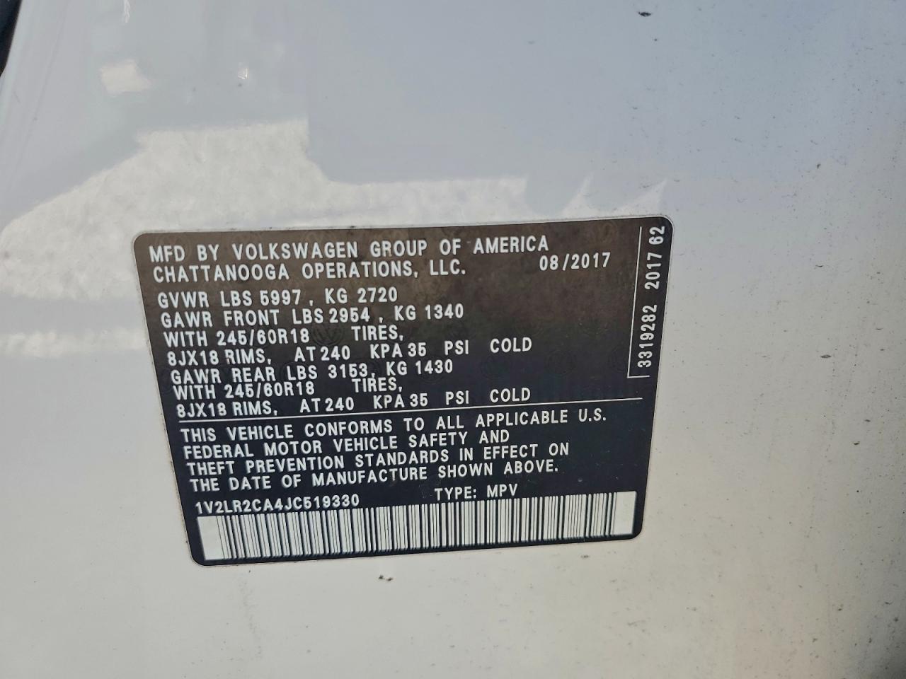 2018 VOLKSWAGEN ATLAS SE photo 13