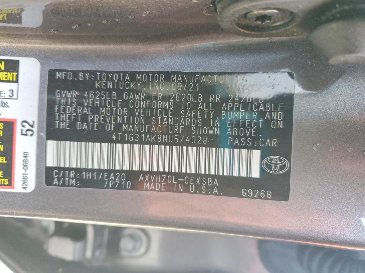 2022 TOYOTA CAMRY NIGHT SHADE photo 12