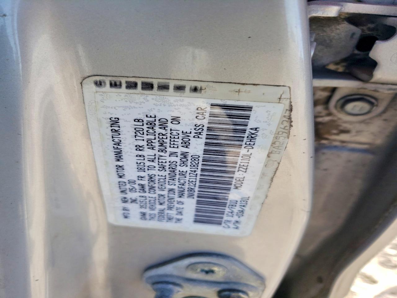 2001 TOYOTA COROLLA CE photo 12