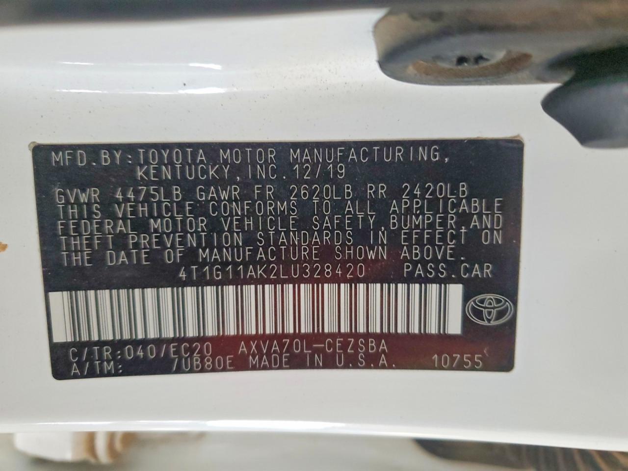 2020 TOYOTA CAMRY SE photo 23