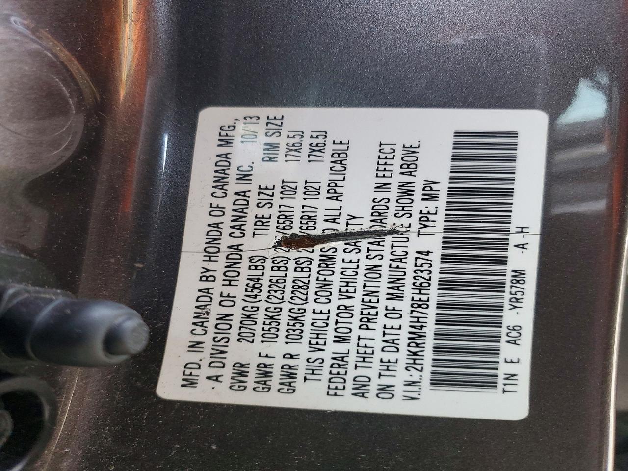 2014 HONDA CR-V EXL photo 13
