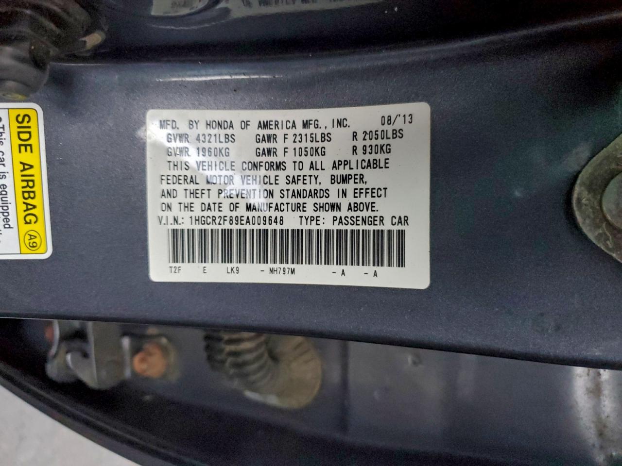 2014 HONDA ACCORD EXL photo 34
