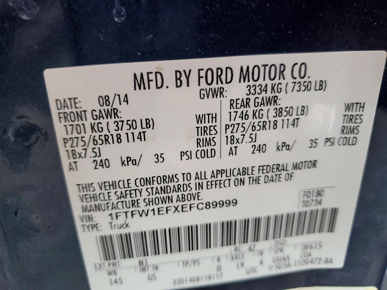 2014 FORD F150 SUPERCREW photo 12