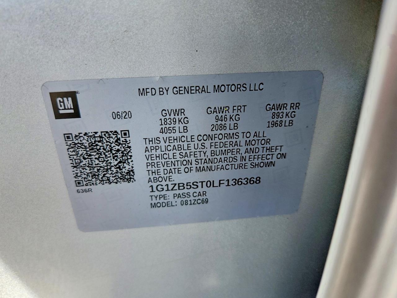 2020 CHEVROLET MALIBU LS photo 12