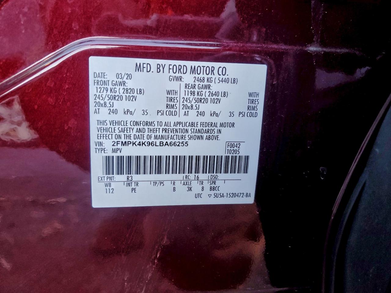2020 FORD EDGE TITANIUM photo 13
