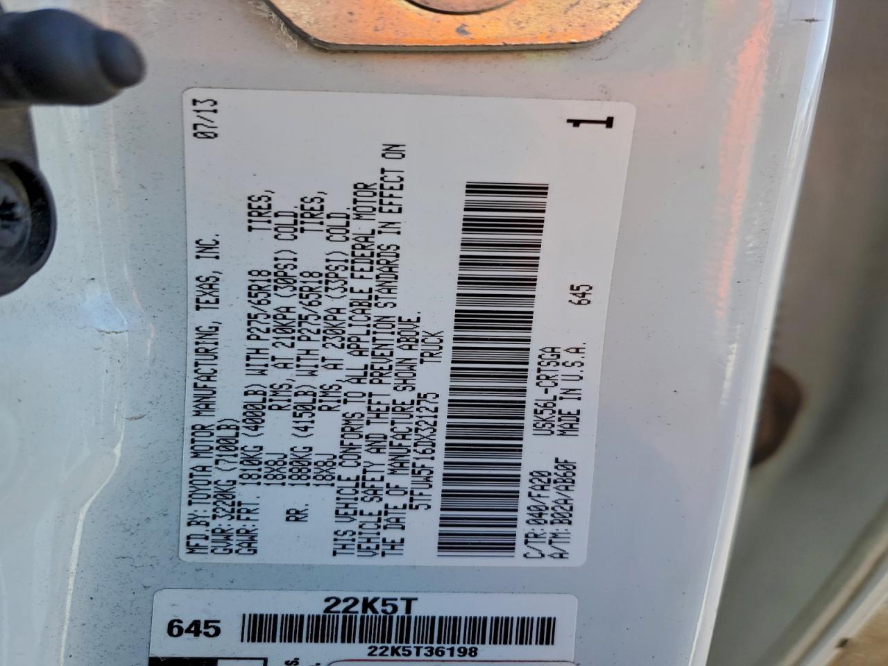 2013 TOYOTA TUNDRA DOUBLE CAB SR5 photo 12
