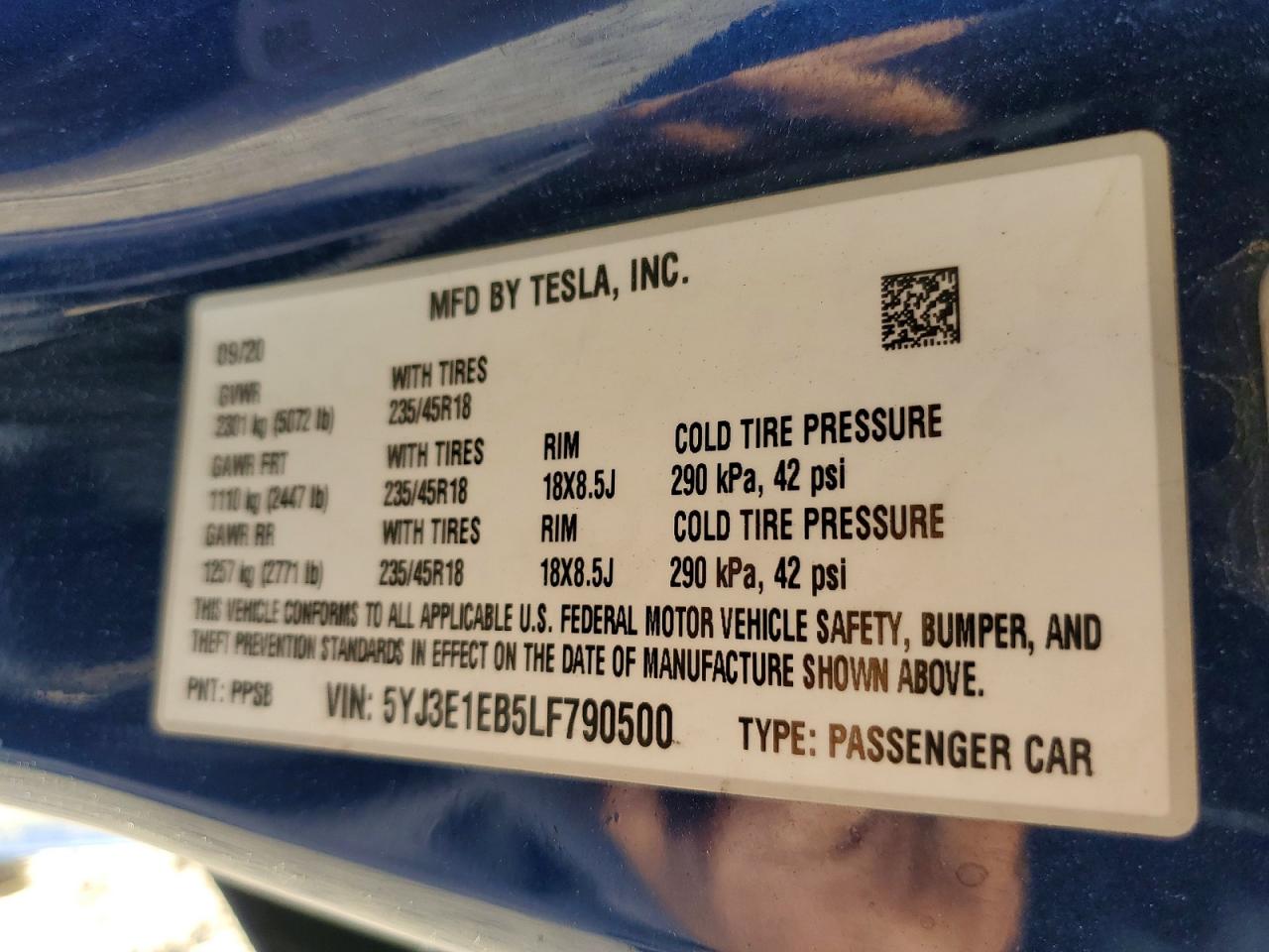 2020 TESLA MODEL 3 photo 13
