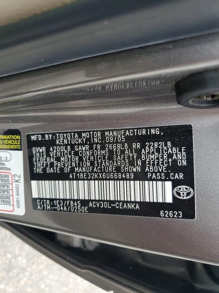 2006 TOYOTA CAMRY LE photo 23