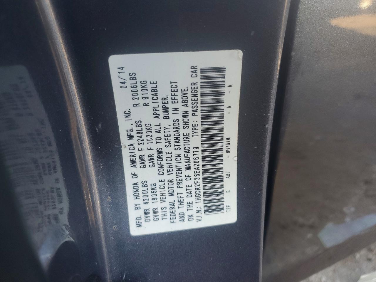 2014 HONDA ACCORD LX photo 13