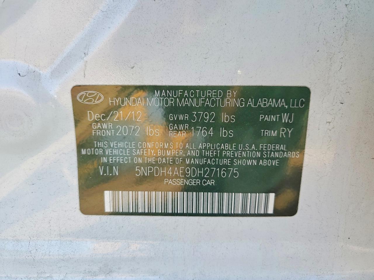 2013 HYUNDAI ELANTRA GLS photo 34