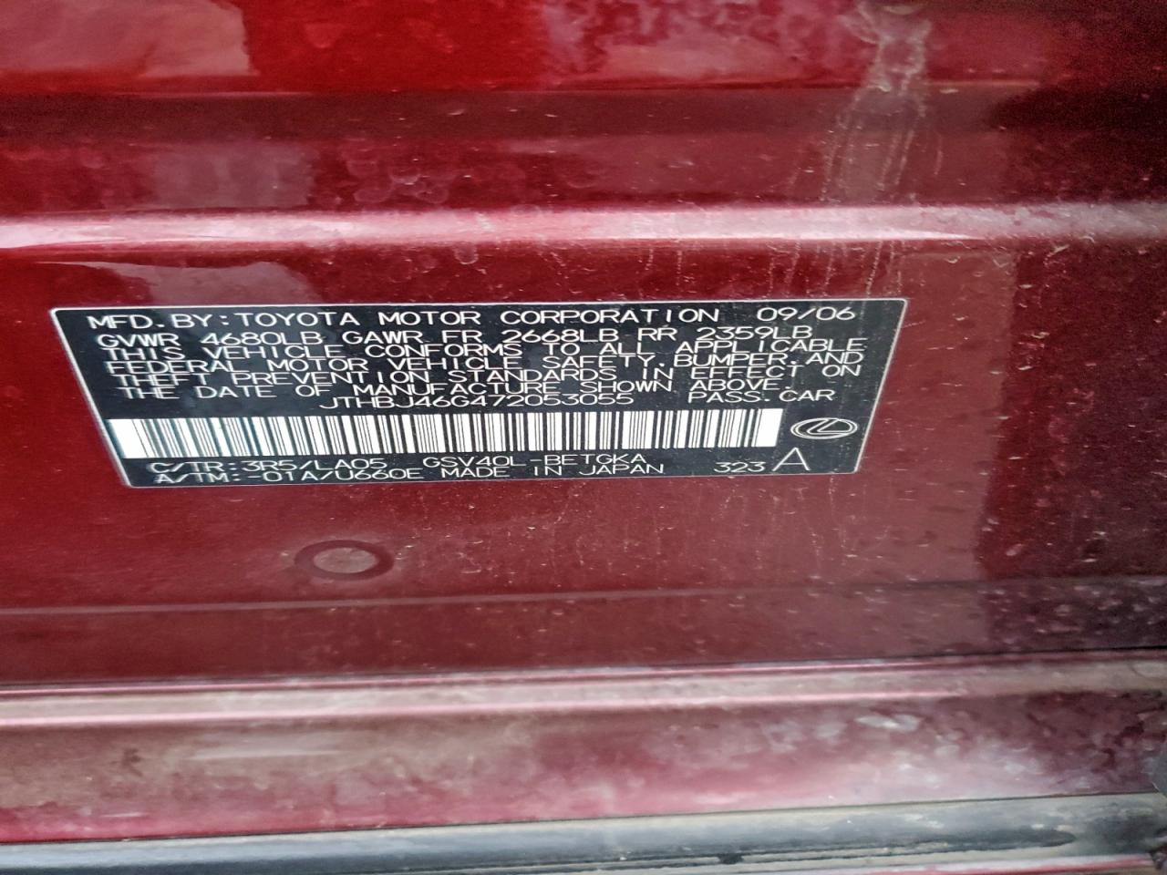 2007 LEXUS ES 350 photo 13