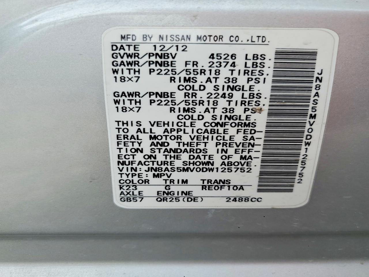 2013 NISSAN ROGUE S photo 13