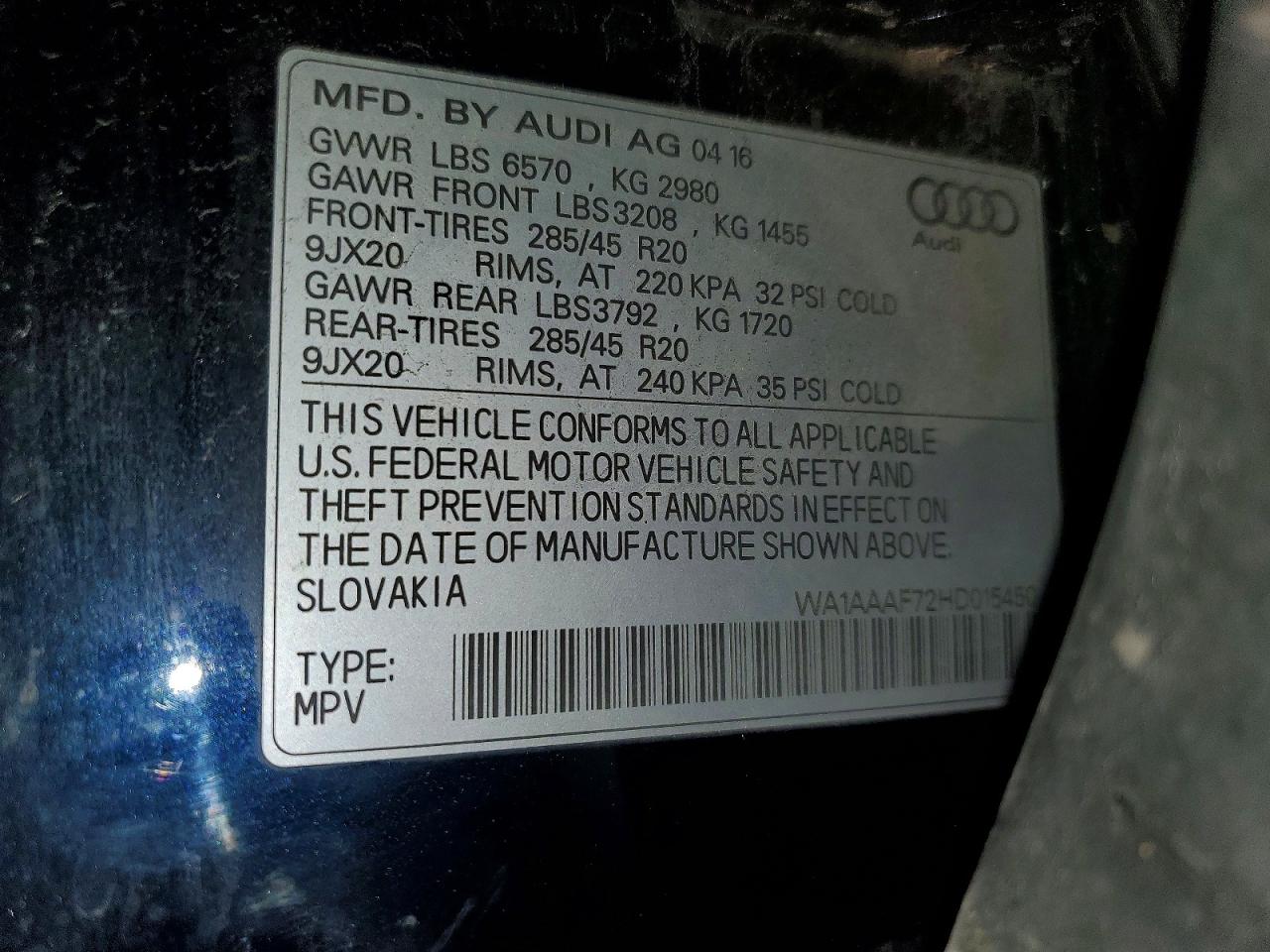 2017 AUDI Q7 PREMIUM photo 13