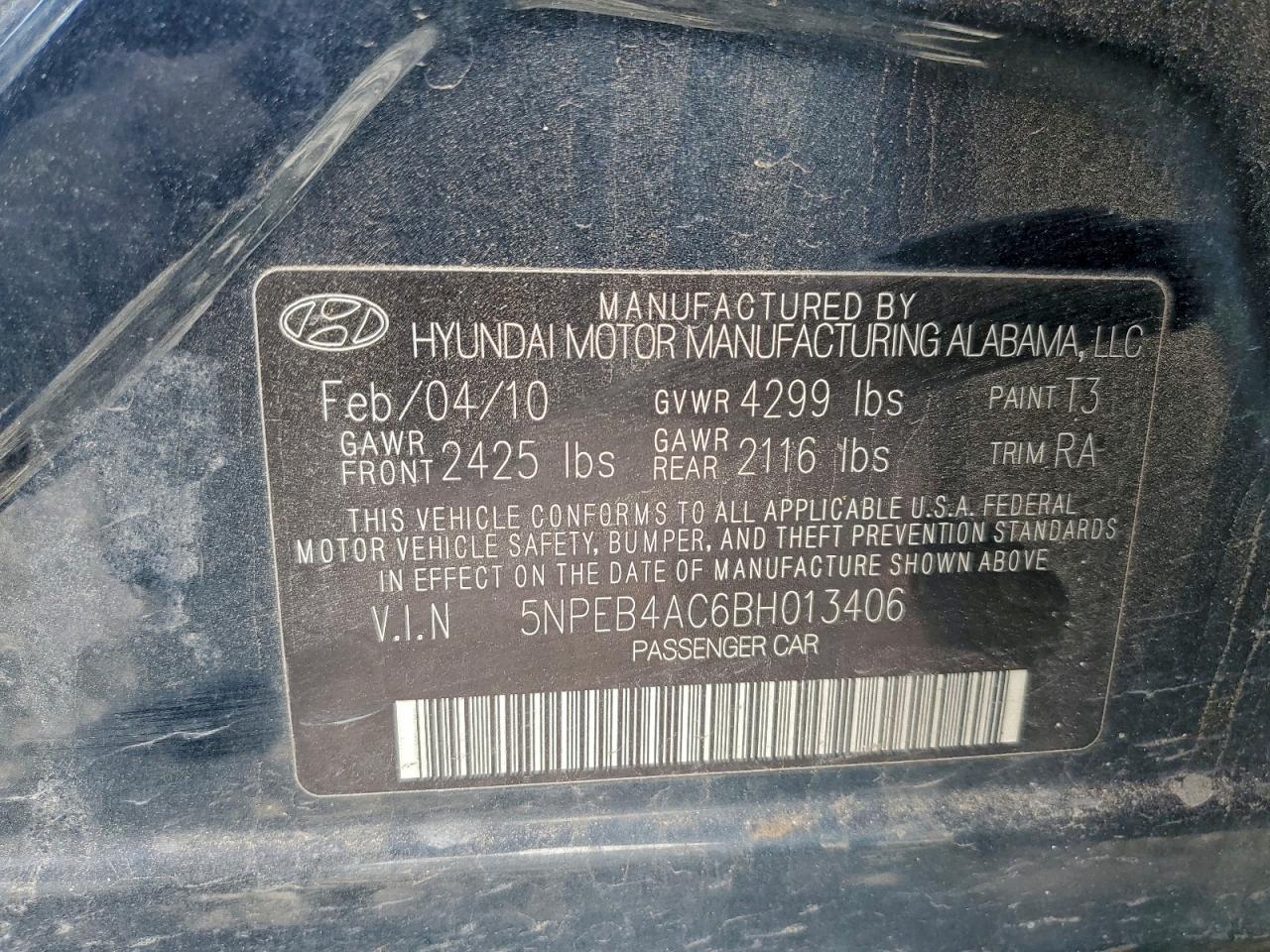 2011 HYUNDAI SONATA GLS photo 12