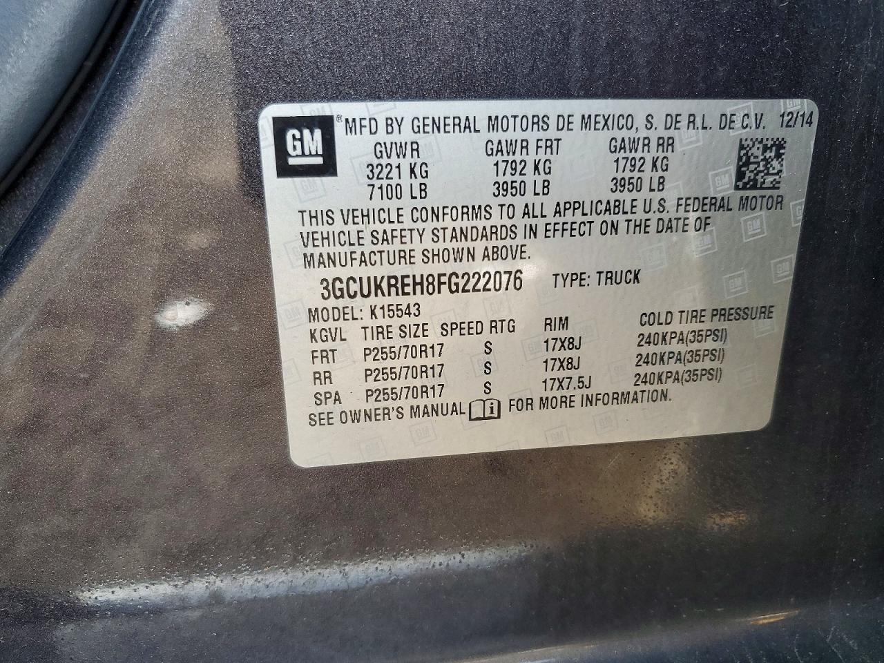 2015 CHEVROLET SILVERADO K1500 LT photo 12