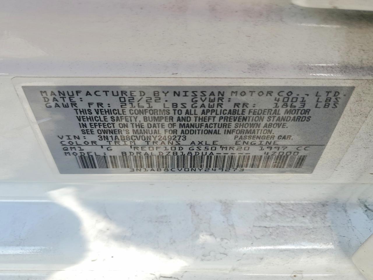 2022 NISSAN SENTRA SV photo 12