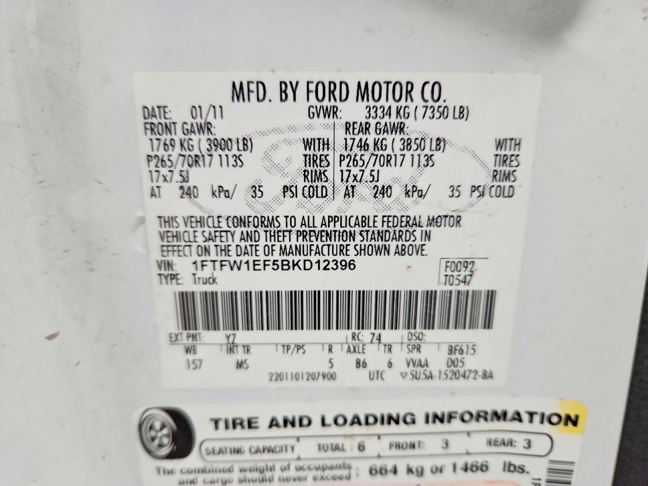 2011 FORD F150 SUPERCREW photo 12
