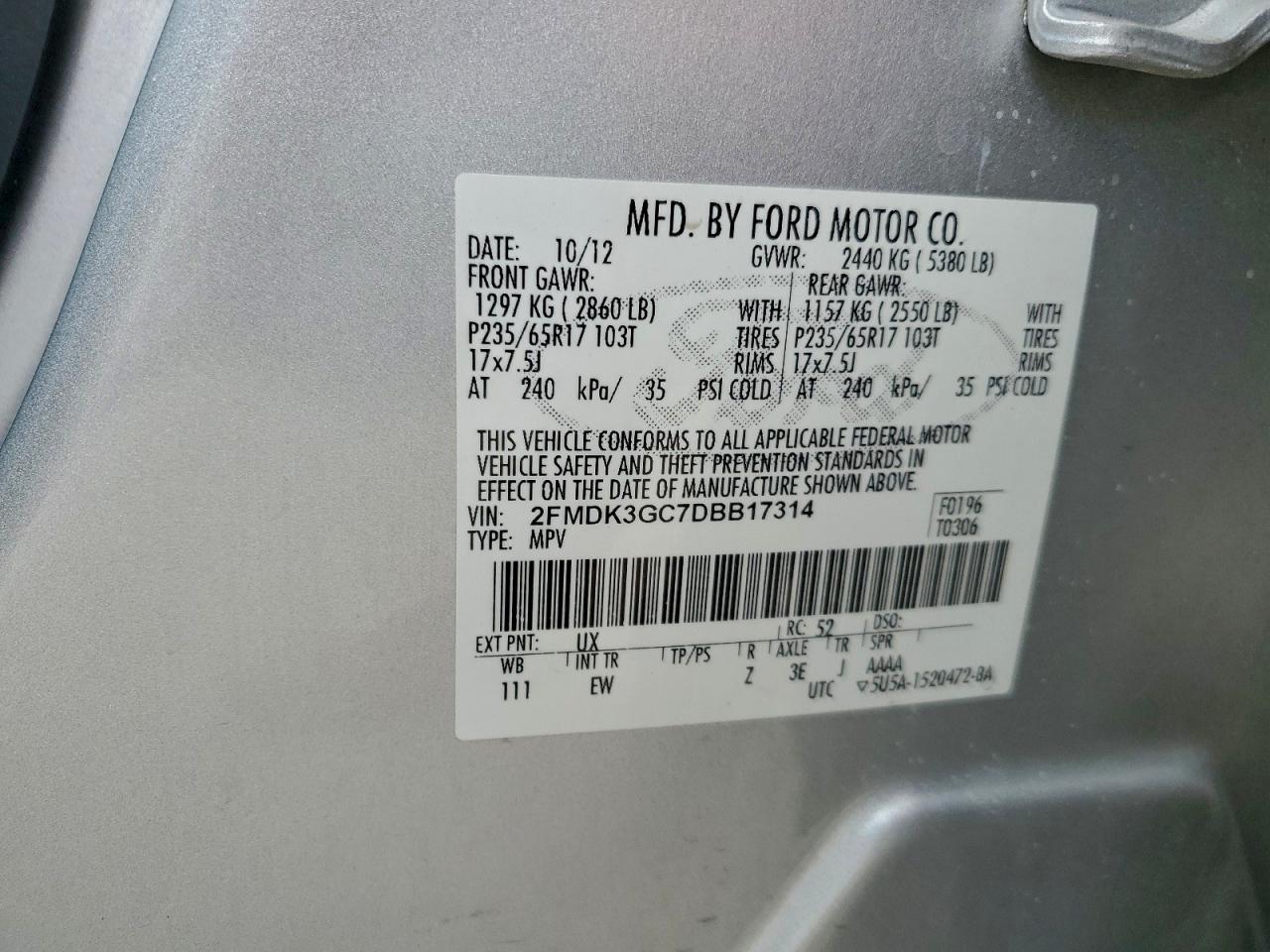 2013 FORD EDGE SE photo 14