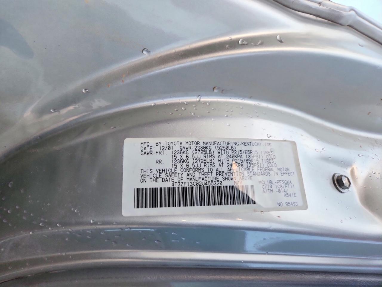 2002 TOYOTA SIENNA LE photo 14