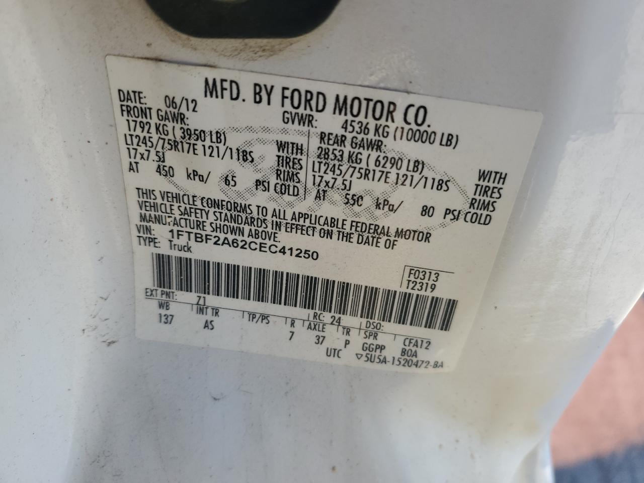 2012 FORD F250 SUPER DUTY photo 13