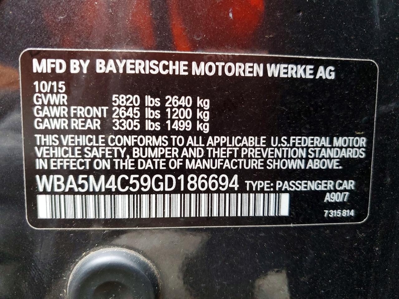 2016 BMW 535 XIGT photo 12