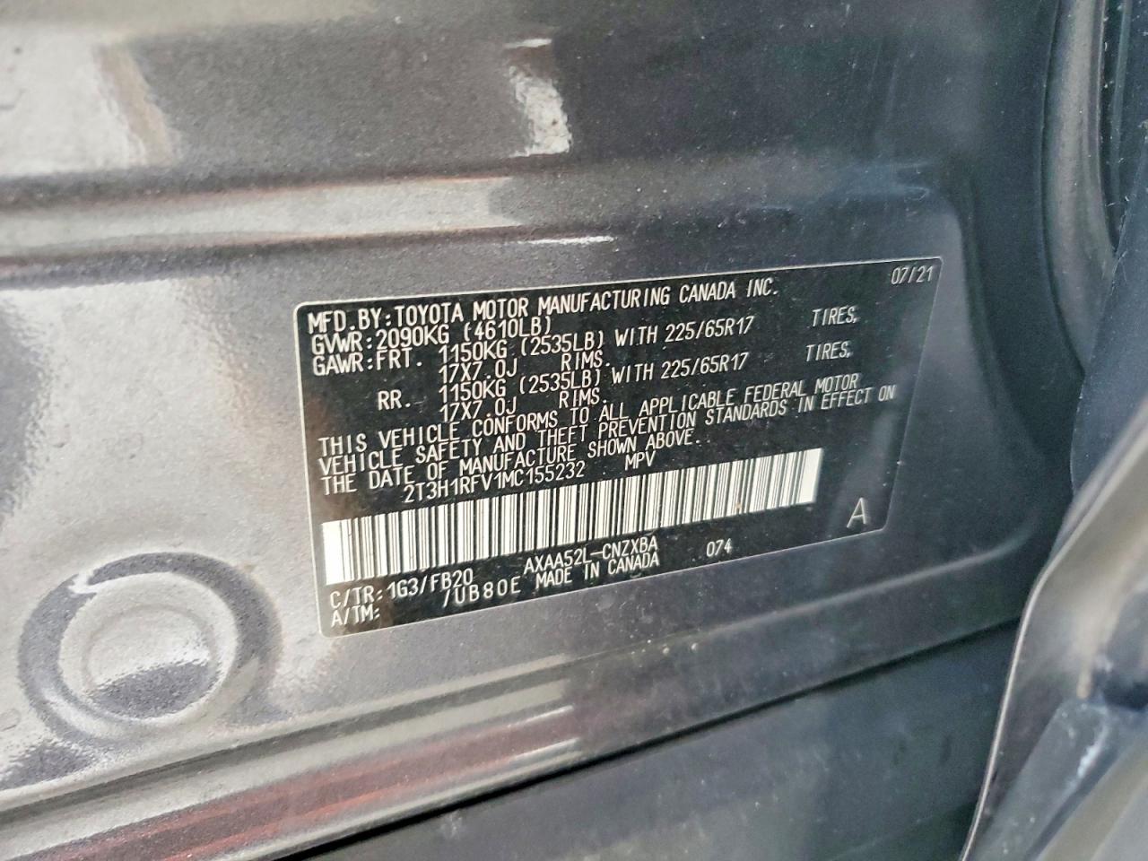 2021 TOYOTA RAV4 LE photo 13