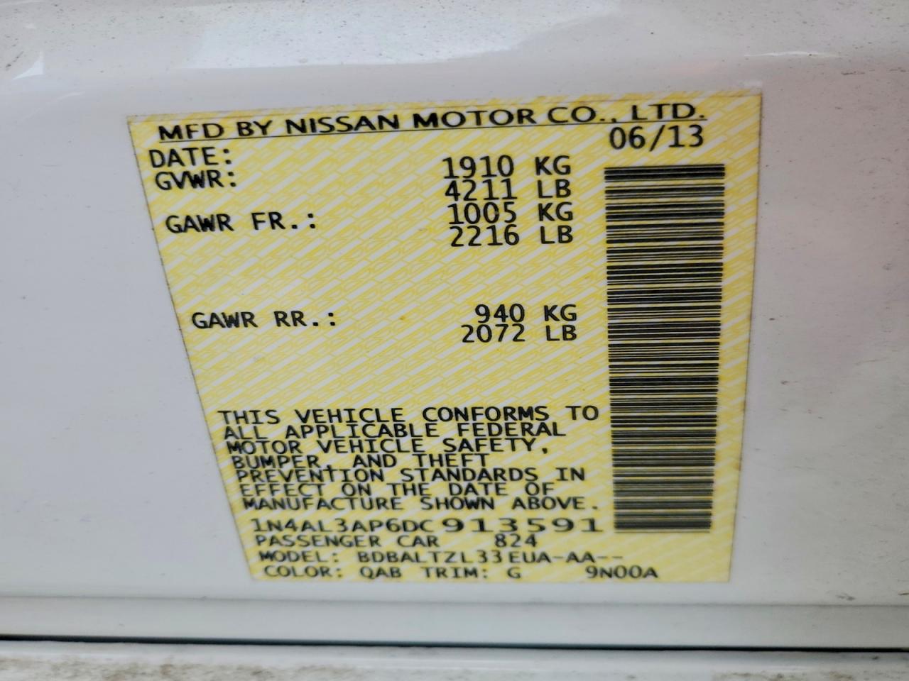 2013 NISSAN ALTIMA 2.5 photo 12