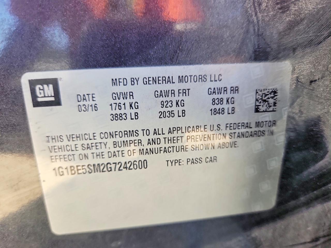 2016 CHEVROLET CRUZE LT photo 12