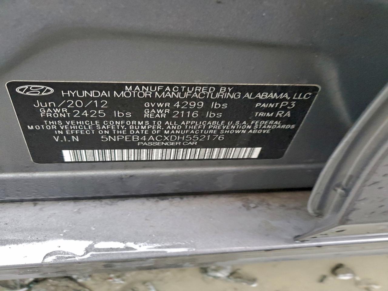 2013 HYUNDAI SONATA GLS photo 12