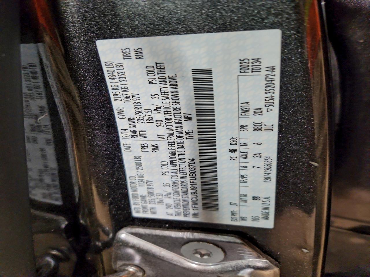 2015 FORD ESCAPE TITANIUM photo 25