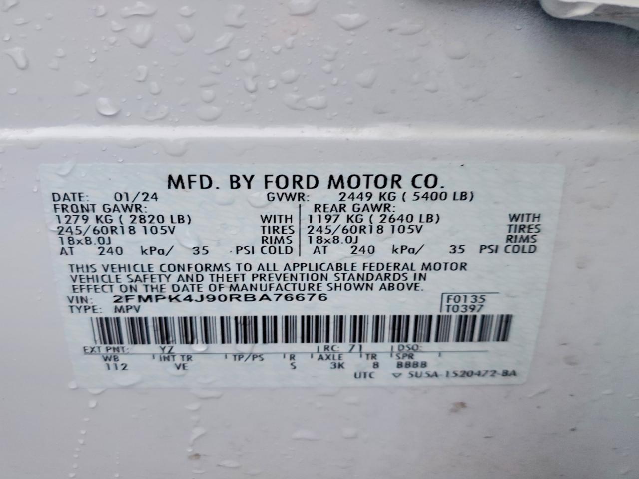 2024 FORD EDGE SEL photo 13