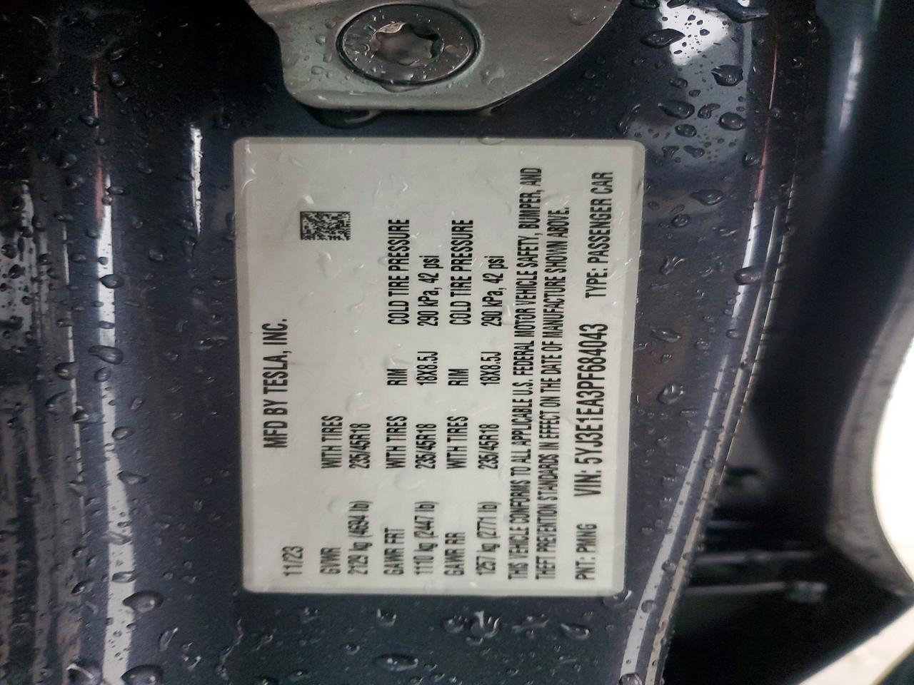 2023 TESLA MODEL 3 photo 13