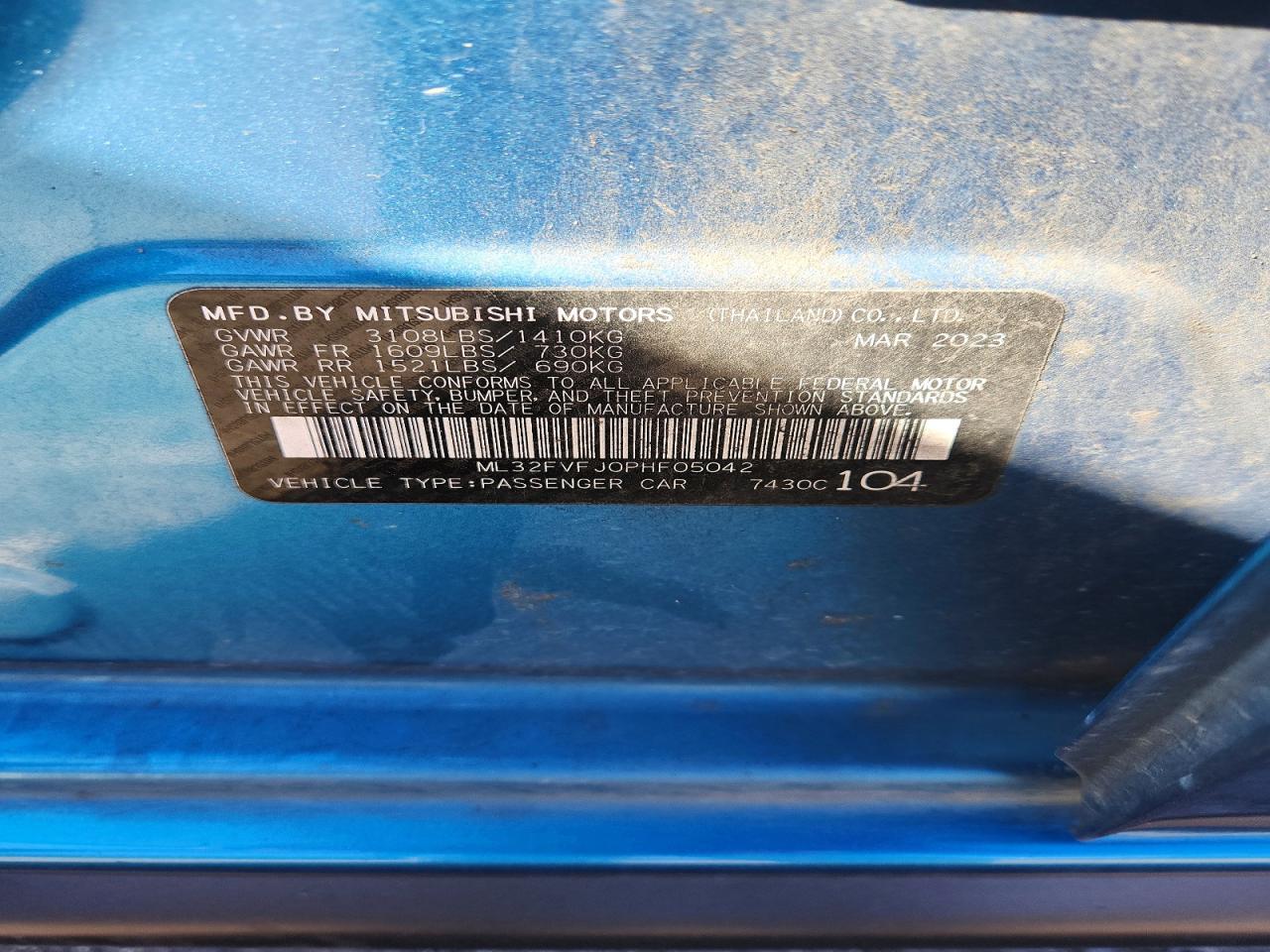 2023 MITSUBISHI MIRAGE G4 SE photo 12