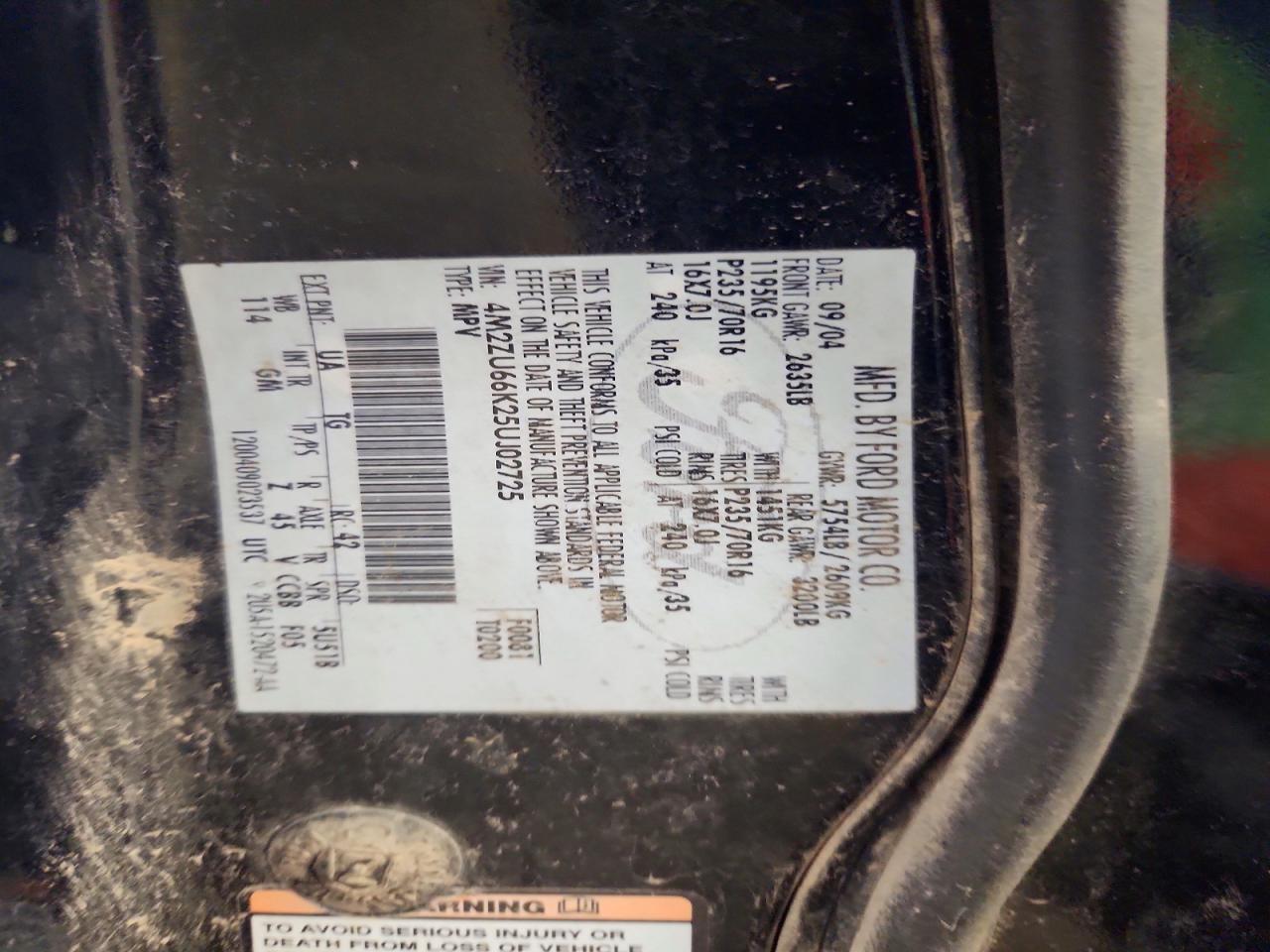 2005 MERCURY MOUNTAINEER photo 12