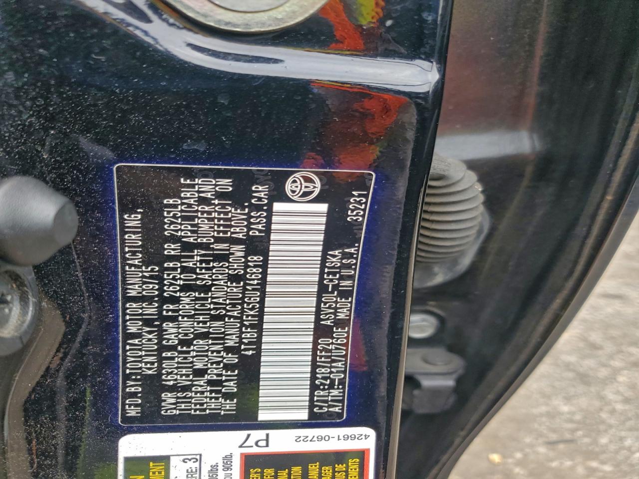 2016 TOYOTA CAMRY LE photo 12