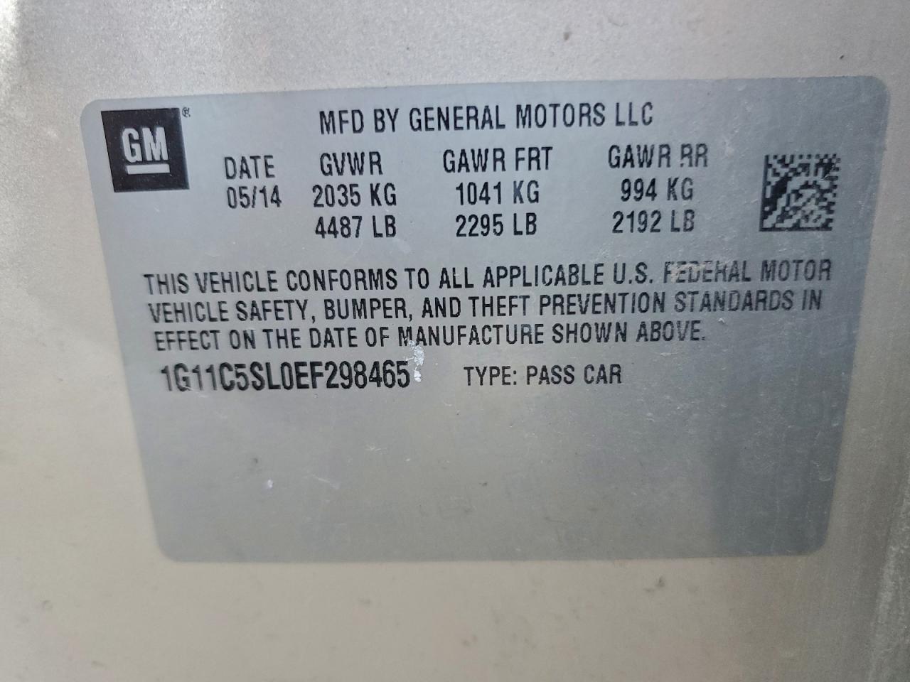 2014 CHEVROLET MALIBU 1LT photo 12