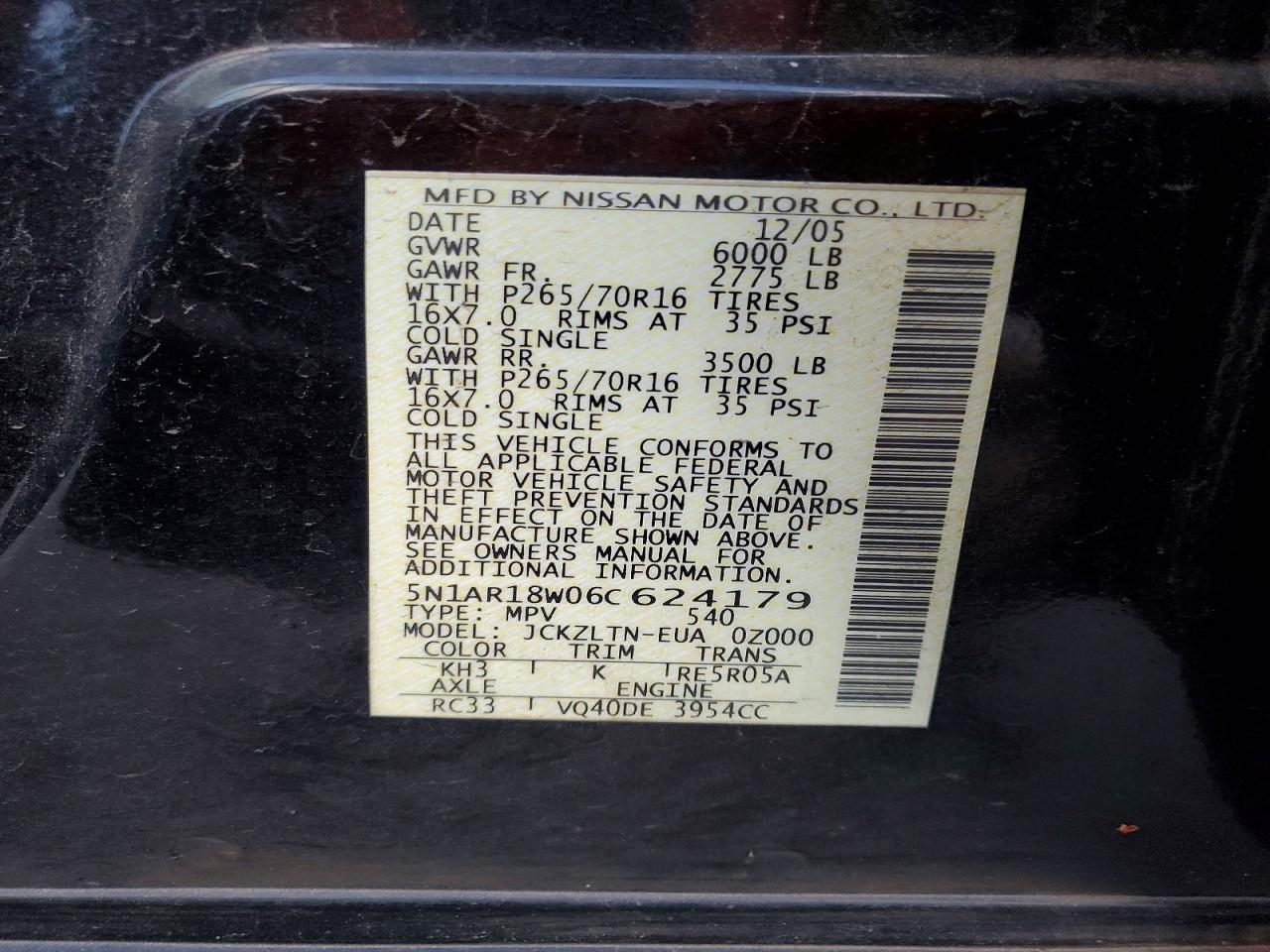 2006 NISSAN PATHFINDER LE photo 13
