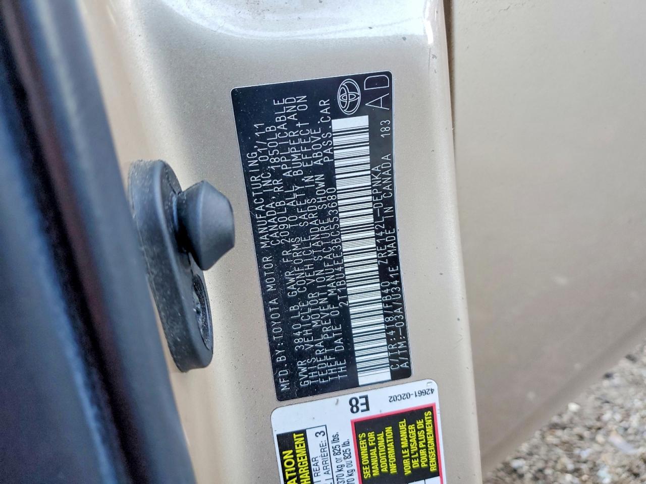 2011 TOYOTA COROLLA BASE photo 34