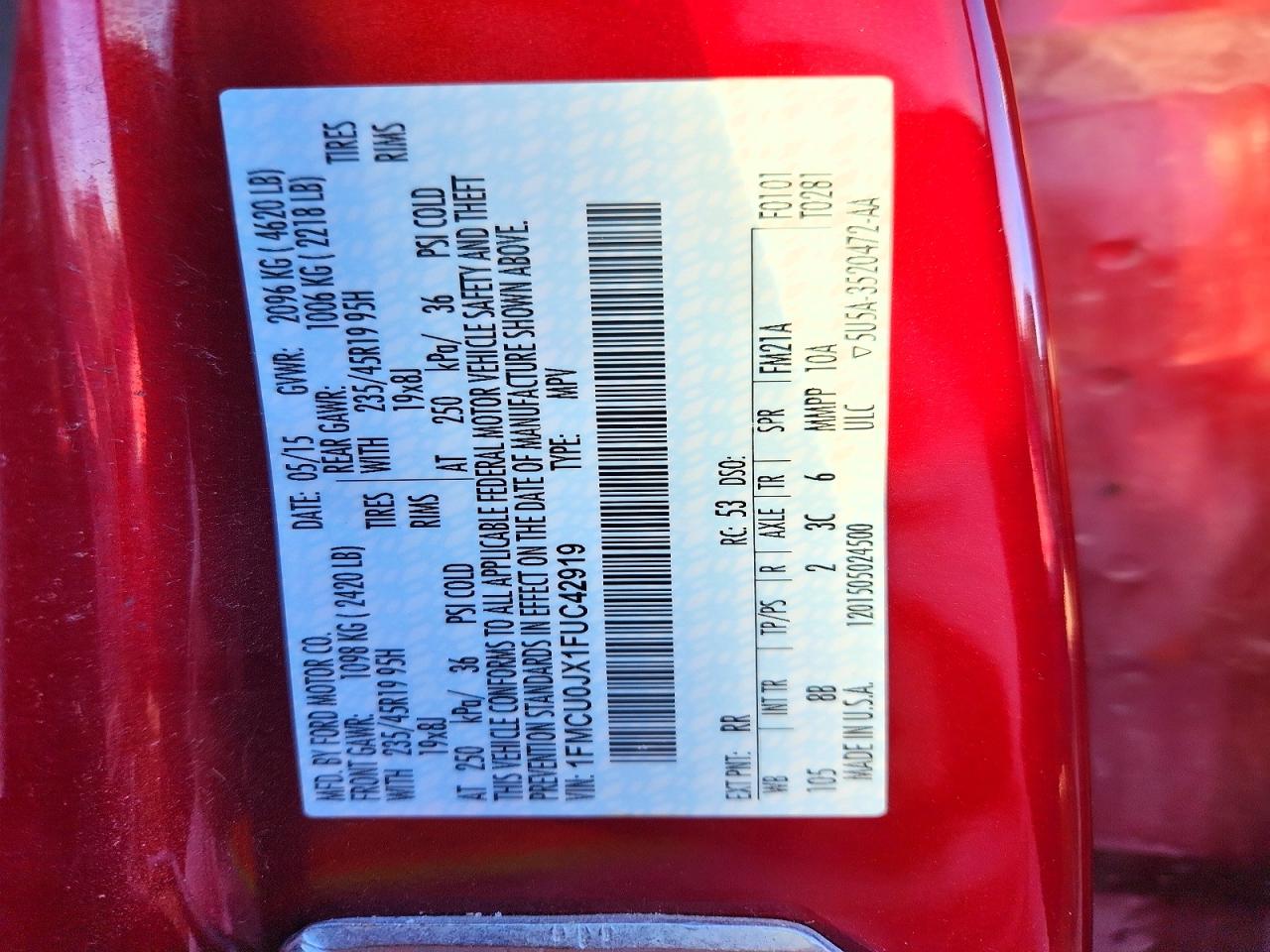 2015 FORD ESCAPE TITANIUM photo 12