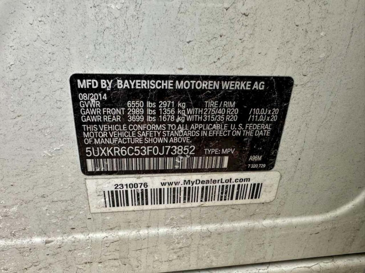 2015 BMW X5 XDRIVE50I photo 10