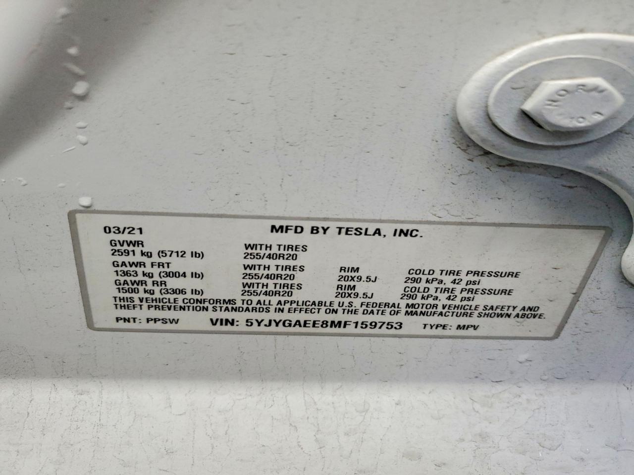 2021 TESLA MODEL Y photo 13