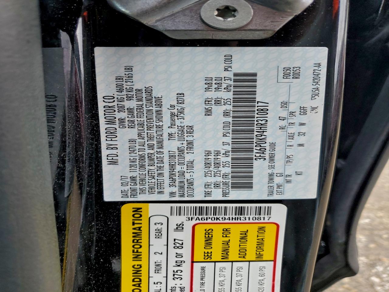 2017 FORD FUSION TITANIUM photo 34