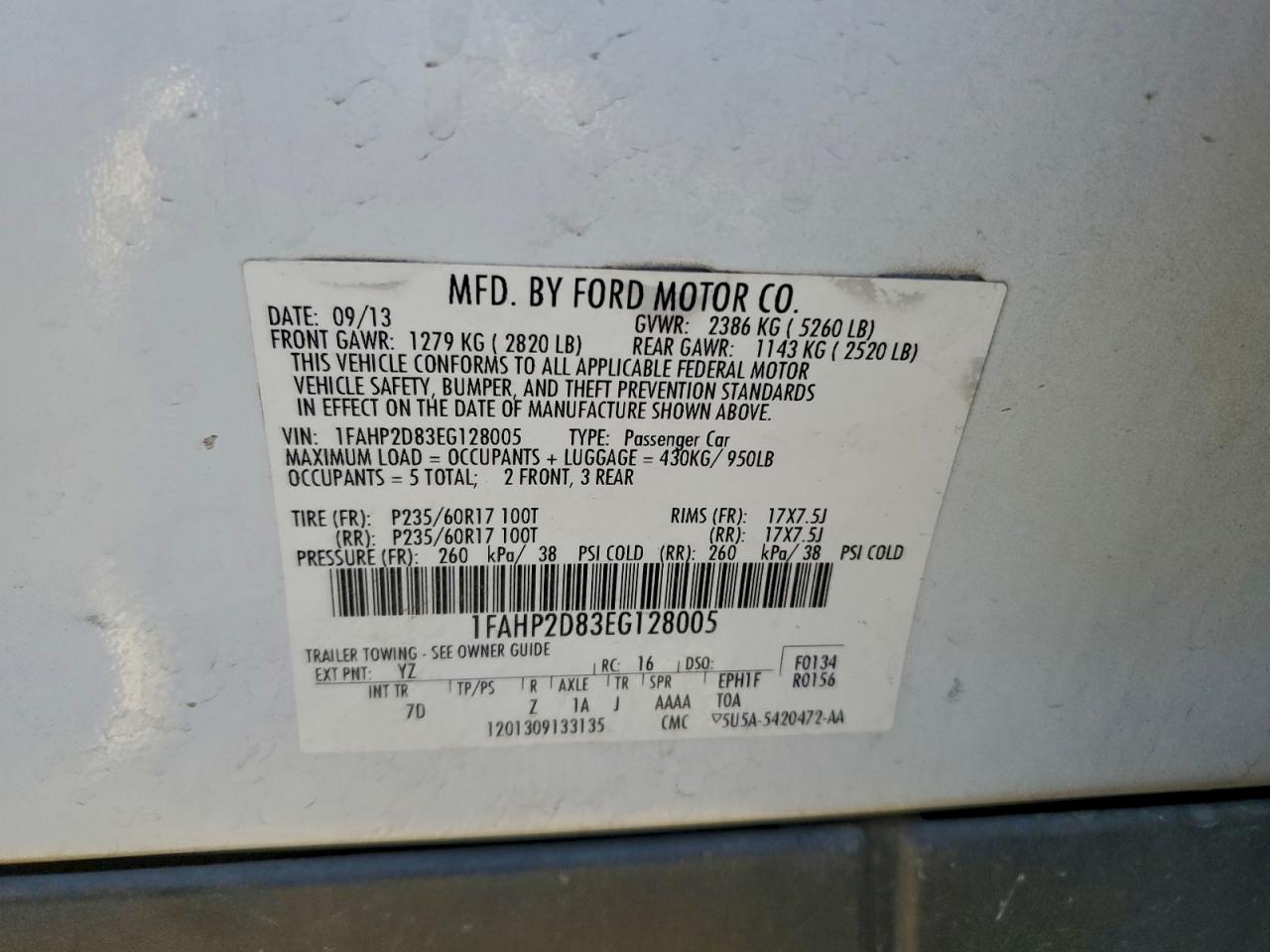 2014 FORD TAURUS SE photo 12