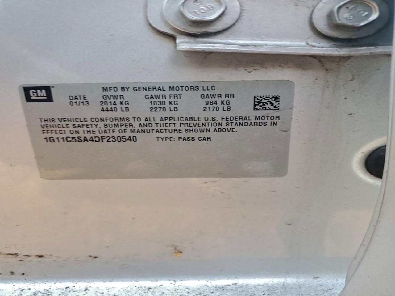 2013 CHEVROLET MALIBU 1LT photo 12