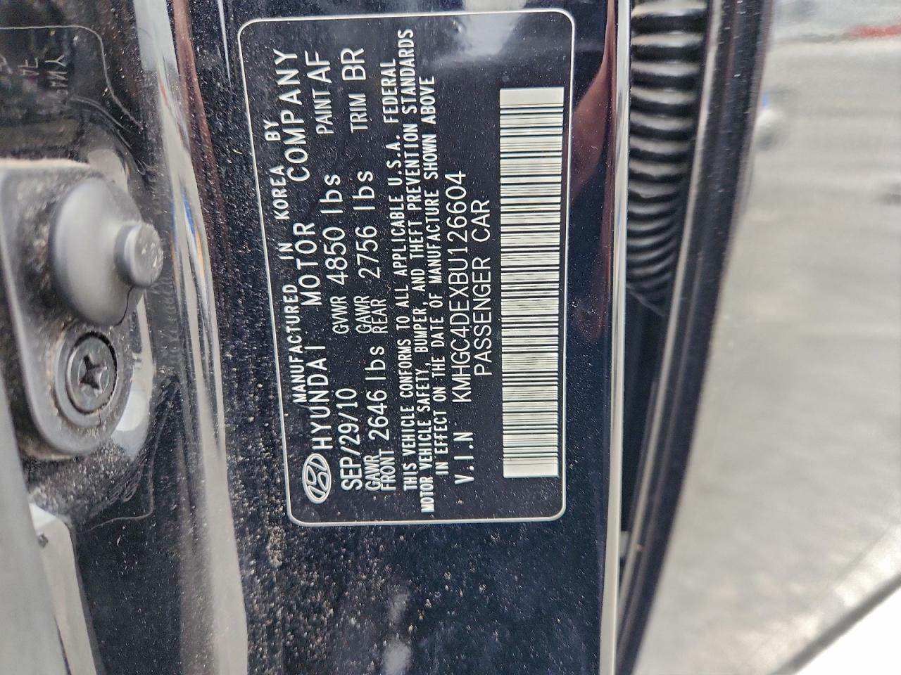 2011 HYUNDAI GENESIS 3.8L photo 23