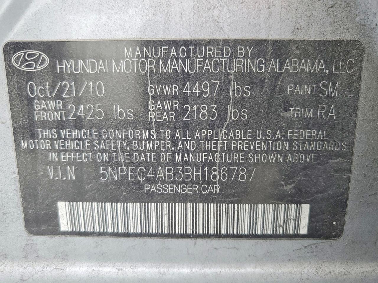 2011 HYUNDAI SONATA SE photo 12