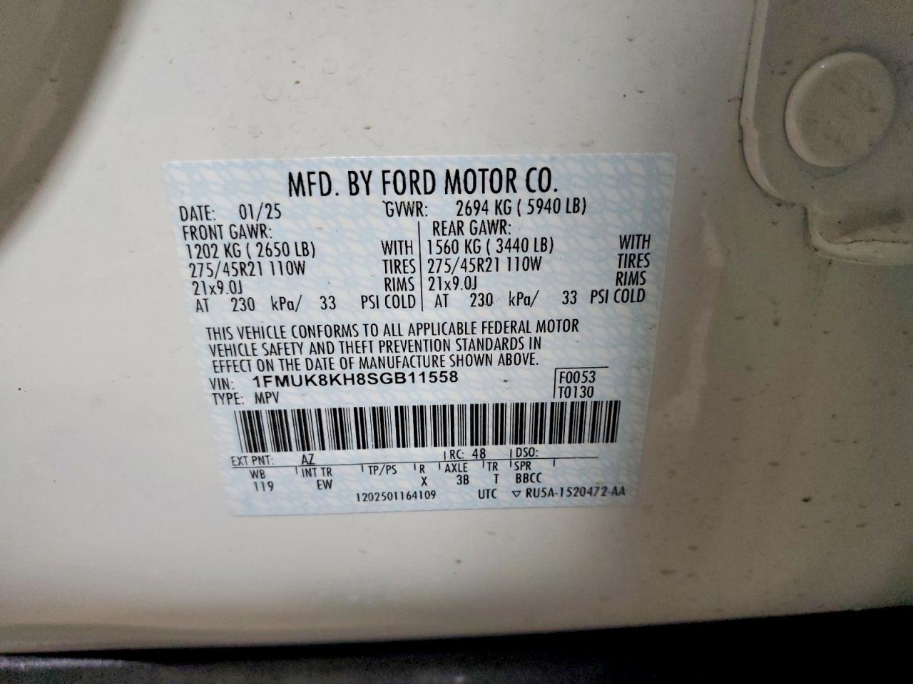 2025 FORD EXPLORER ST-LINE photo 13
