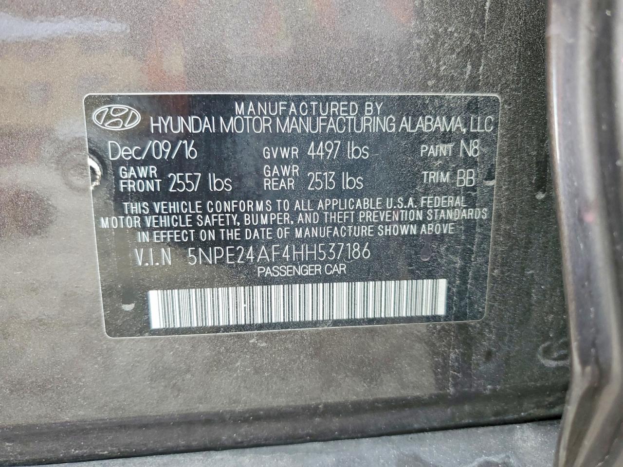 2017 HYUNDAI SONATA SE photo 12